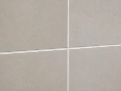 Close-up of a clean, new grout line